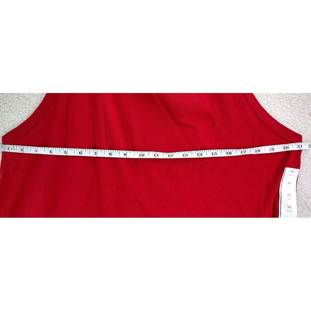 A New Day Women's Red Ribbed Racerback Tank Top Size 3X - Picture 14 of 14